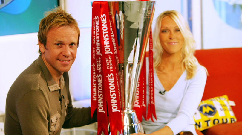 Sky's Soccer AM presenters draw the Johnstone's Paint cup